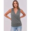 imageANRABESS Womens V Neck Tank Tops Wrap Banded Hem Shirts Sleeveless Ruched Going Out Blouse 2026 Summer Fashion ClothingGrey