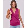 imageANRABESS Womens V Neck Tank Tops Wrap Banded Hem Shirts Sleeveless Ruched Going Out Blouse 2026 Summer Fashion ClothingHot Pink