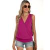 imageANRABESS Womens V Neck Tank Tops Wrap Banded Hem Shirts Sleeveless Ruched Going Out Blouse 2026 Summer Fashion ClothingHot Pink