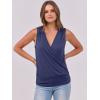 imageANRABESS Womens V Neck Tank Tops Wrap Banded Hem Shirts Sleeveless Ruched Going Out Blouse 2026 Summer Fashion ClothingNavy Blue