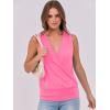 imageANRABESS Womens V Neck Tank Tops Wrap Banded Hem Shirts Sleeveless Ruched Going Out Blouse 2026 Summer Fashion ClothingNeon Hot Pink