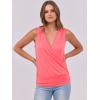 imageANRABESS Womens V Neck Tank Tops Wrap Banded Hem Shirts Sleeveless Ruched Going Out Blouse 2026 Summer Fashion ClothingNeon Orange Red