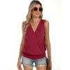imageANRABESS Womens V Neck Tank Tops Wrap Banded Hem Shirts Sleeveless Ruched Going Out Blouse 2026 Summer Fashion ClothingRed