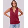imageANRABESS Womens V Neck Tank Tops Wrap Banded Hem Shirts Sleeveless Ruched Going Out Blouse 2026 Summer Fashion ClothingRed