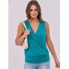 imageANRABESS Womens V Neck Tank Tops Wrap Banded Hem Shirts Sleeveless Ruched Going Out Blouse 2026 Summer Fashion ClothingTeal