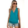imageANRABESS Womens V Neck Tank Tops Wrap Banded Hem Shirts Sleeveless Ruched Going Out Blouse 2026 Summer Fashion ClothingTeal