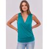 imageANRABESS Womens V Neck Tank Tops Wrap Banded Hem Shirts Sleeveless Ruched Going Out Blouse 2026 Summer Fashion ClothingTeal