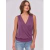 imageANRABESS Womens V Neck Tank Tops Wrap Banded Hem Shirts Sleeveless Ruched Going Out Blouse 2026 Summer Fashion ClothingViolet