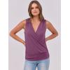 imageANRABESS Womens V Neck Tank Tops Wrap Banded Hem Shirts Sleeveless Ruched Going Out Blouse 2026 Summer Fashion ClothingViolet