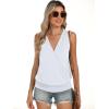imageANRABESS Womens V Neck Tank Tops Wrap Banded Hem Shirts Sleeveless Ruched Going Out Blouse 2026 Summer Fashion ClothingWhite