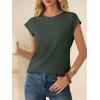 imageANRABESS Womens Waffle Knit Cap Sleeve T Shirts Summer Casual Tops Basic Tee Work Blouses 2026 Spring Vacation ClothesArmy Green