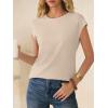 imageANRABESS Womens Waffle Knit Cap Sleeve T Shirts Summer Casual Tops Basic Tee Work Blouses 2026 Spring Vacation ClothesBeige