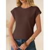 imageANRABESS Womens Waffle Knit Cap Sleeve T Shirts Summer Casual Tops Basic Tee Work Blouses 2026 Spring Vacation ClothesBrown
