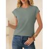 imageANRABESS Womens Waffle Knit Cap Sleeve T Shirts Summer Casual Tops Basic Tee Work Blouses 2026 Spring Vacation ClothesGreen