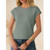 imageANRABESS Womens Waffle Knit Cap Sleeve T Shirts Summer Casual Tops Basic Tee Work Blouses 2026 Spring Vacation ClothesGreen
