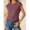imageANRABESS Womens Waffle Knit Cap Sleeve T Shirts Summer Casual Tops Basic Tee Work Blouses 2026 Spring Vacation ClothesMauve