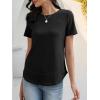 imageANRABESS Womens Waffle Knit Tops Short Sleeve Crewneck Shirts Curved Hem Summer Dressy Casual Blouses Spring Fashion ClothingBlack