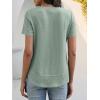 imageANRABESS Womens Waffle Knit Tops Short Sleeve Crewneck Shirts Curved Hem Summer Dressy Casual Blouses Spring Fashion ClothingLight Green