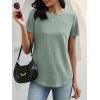 imageANRABESS Womens Waffle Knit Tops Short Sleeve Crewneck Shirts Curved Hem Summer Dressy Casual Blouses Spring Fashion ClothingLight Green