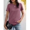 imageANRABESS Womens Waffle Knit Tops Short Sleeve Crewneck Shirts Curved Hem Summer Dressy Casual Blouses Spring Fashion ClothingMauve