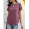 imageANRABESS Womens Waffle Knit Tops Short Sleeve Crewneck Shirts Curved Hem Summer Dressy Casual Blouses Spring Fashion ClothingMauve