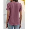 imageANRABESS Womens Waffle Knit Tops Short Sleeve Crewneck Shirts Curved Hem Summer Dressy Casual Blouses Spring Fashion ClothingMauve