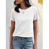 imageANRABESS Womens Waffle Knit Tops Short Sleeve Crewneck Shirts Curved Hem Summer Dressy Casual Blouses Spring Fashion ClothingWhite