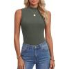 imageANRABESS Mock Neck Tank Tops for Women Ribbed Knit Sleeveless Top Slim Fit 2026 Summer Casual Basic Layer ShirtsArmy Green