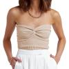 imageANRABESS Tube Top for Women Summer Strapless Bandeau Knit Twist Knot Corset Crop Basic Tank Tops 2026 Vacation Beach ClothesApricot