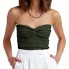 imageANRABESS Tube Top for Women Summer Strapless Bandeau Knit Twist Knot Corset Crop Basic Tank Tops 2026 Vacation Beach ClothesArmy Green