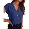 imageANRABESS Women Dressy Tops Short Sleeve Casual Blouses V Neck Lace Trim Summer Boho Shirts 2026 Spring Trendy ClothesNavy Blue
