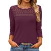 imageANRABESS Women Lace Tops Long Sleeve Shirts Eyelet Dressy Casual Blouses 2026 Fall Business Work OutfitsWinered