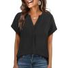imageANRABESS Women Short Sleeve Henley Top V Neck Dressy Business Casual Work Blouses Summer Shirts 2026 Vacation Fashion ClothesBlack