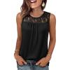 imageANRABESS Women Summer Lace Tank Tops 2026 Summer Sleeveless Loose Fit Curved Hem Flowy Shirts Dressy Casual Tunic BlouseBlack