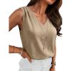 imageANRABESS Women Tank Tops Ruched Shoulder Dressy Blouse Business Casual Outfits Sleeveless V Neck Shirt Beach Vacation ClothesYellow Khaki