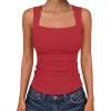 imageANRABESS Women Tank Tops Square Neck Sleeveless Summer Slim Fit Shirts Knit Basic Tee Undershirts 2026 Beach Vacation ClothesRed