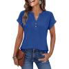 imageANRABESS Women Tops Short Sleeve V Neck Eyelet Shirts Dressy Casual Blouses 2026 Summer Tee TShirts Vacation OutfitsRoyal Blue