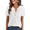 imageANRABESS Women Waffle Knit Tops Short Sleeve Henley Shirts Dressy Casual Blouse 2026 Spring Fashion Outfits Trendy ClothesWhite