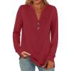 imageANRABESS Womens Long Sleeve Shirts Henley Tops Dressy Casual Blouse Trendy 2025 Fall Clothes Spring Vacation OutfitsRed