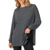 imageANRABESS Womens Oversized Long Sleeve shirts Fall Workout Tunic Tops Athletic Gym Tshirts Soft Basic Tees 2026 OutfitsDrak Grey