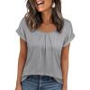 imageANRABESS Womens T Shirts Pleated Short Sleeve Tops Summer Business Casual Dressy Blouses 2026 Cute Fashion ClothesGrey