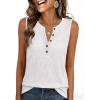 imageANRABESS Womens Tank Top Waffle Knit Sleeveless Henley Shirts 2026 Summer Loose Button Up V Neck Dressy Casual Tops ClothesWhite