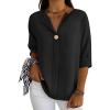 imageANRABESS Womens Tops 34 Sleeve Dressy Casual V Neck Henley Tee Shirts 2026 Summer Business Work Blouses Fashion ClothesBlack
