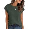 imageANRABESS Womens Waffle Knit Cap Sleeve T Shirts Summer Casual Tops Basic Tee Work Blouses 2026 Spring Vacation ClothesArmy Green