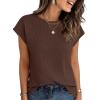 imageANRABESS Womens Waffle Knit Cap Sleeve T Shirts Summer Casual Tops Basic Tee Work Blouses 2026 Spring Vacation ClothesBrown