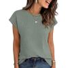 imageANRABESS Womens Waffle Knit Cap Sleeve T Shirts Summer Casual Tops Basic Tee Work Blouses 2026 Spring Vacation ClothesGreen