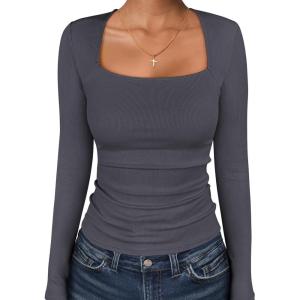imageANRABESS Long Sleeve Shirts for Women Square Neck Tops Ribbed Knit Slim Fit Basic Tee Going Out Fall Fashion ClothingDeep Grey