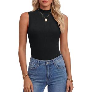 imageANRABESS Mock Neck Tank Tops for Women Ribbed Knit Sleeveless Top Slim Fit 2026 Summer Casual Basic Layer ShirtsBlack