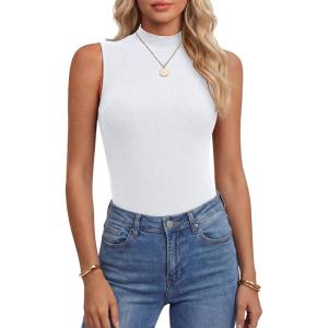 imageANRABESS Mock Neck Tank Tops for Women Ribbed Knit Sleeveless Top Slim Fit 2026 Summer Casual Basic Layer ShirtsWhite