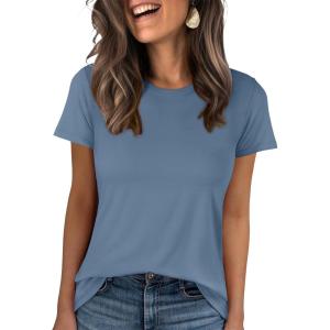 imageANRABESS Women Short Sleeve Tops Summer Basic Tee WrinkleFree Trendy Cute T Shirts 2026 Spring Business Casual OutfitsGrey Blue